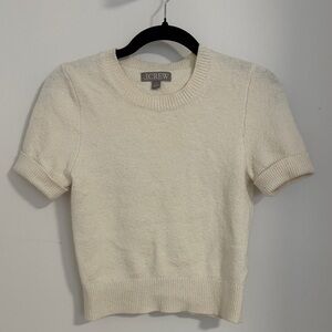 J. Crew Ivory Knit Short Sleeve Top